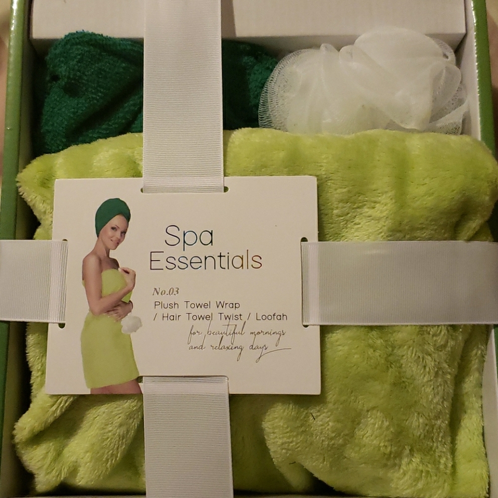 Plush towel wrap and hair towel